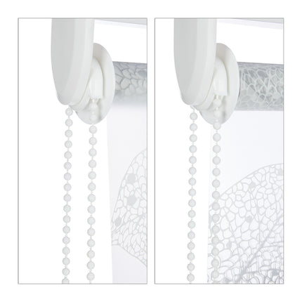 Roller blind for shower with leaf design