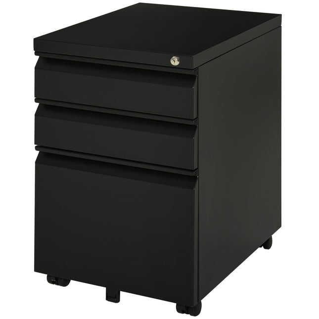 Rolling steel cabinet with 3 drawers - Office storage