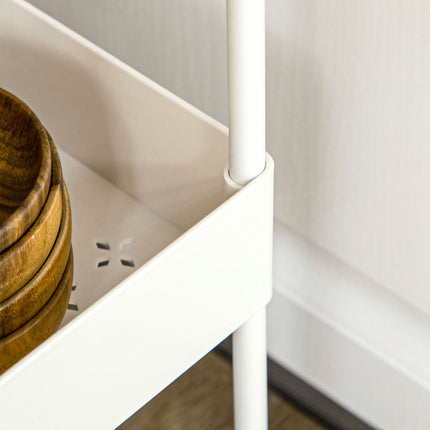 Mobile kitchen shelf, 4-story trolley with wheels