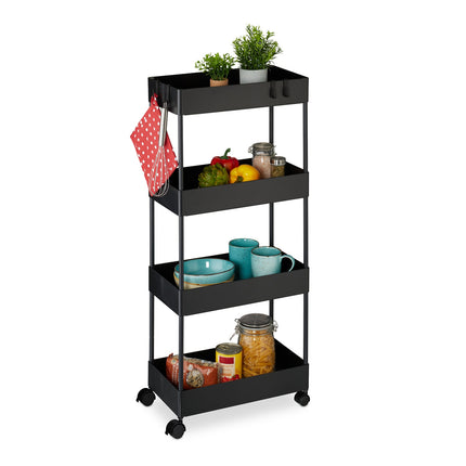 Rolling Cart with 4 Levels – Kitchen & Bathroom Storage