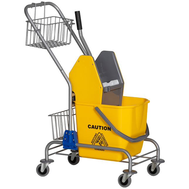 Rolbare schoonmaakemmer, 26 liter, kunststof, metalen handvat