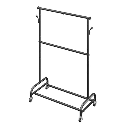 Rolling Clothes Rack With Adjustable Bar, Side Hooks, 150 lb