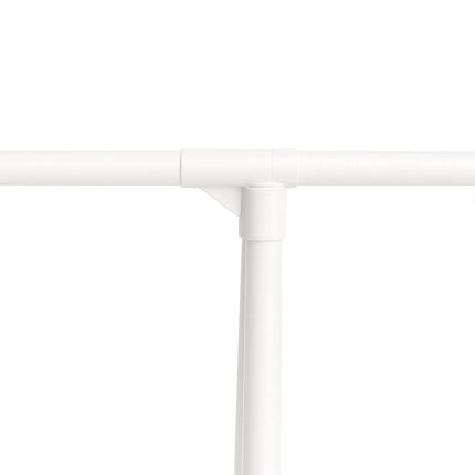 Rolling Clothes Rack with 2 Fabric Shelves & Wheels