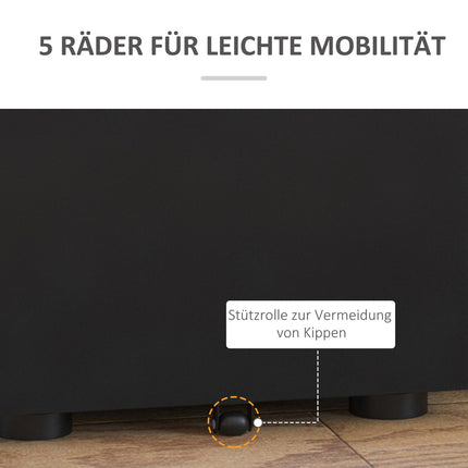 Mobile Steel filing cabinet with 3 drawers, Black 39x48x59Cm