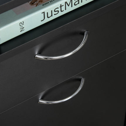 Rolling filing cabinet with drawer - Black, 40x35x60 cm