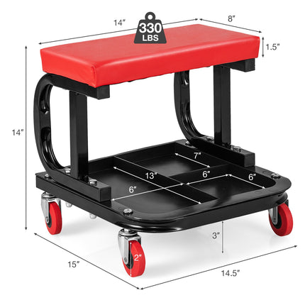 Rolling Creeper Seat With Tool Tray, 330 lb Capacity