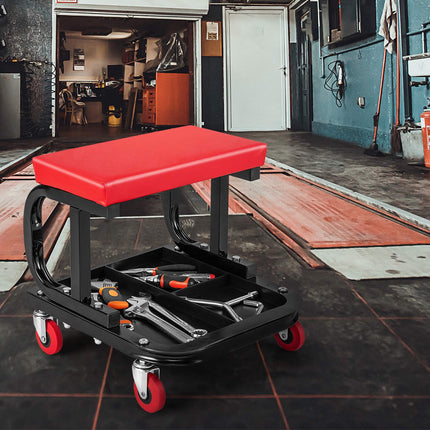 Rolling Creeper Seat With Tool Tray, 330 lb Capacity