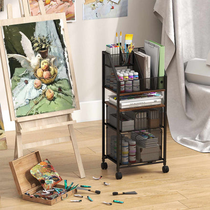 Rolling File Cart with Drawers and Lockable Wheels