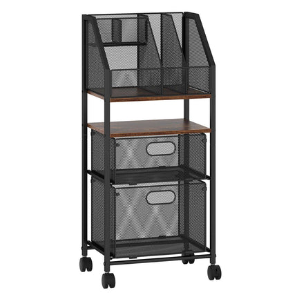 Rolling File Cart with Drawers and Lockable Wheels