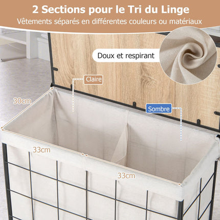 Rolling Laundry Hamper 110-130L, Lid, Lockable Wheels