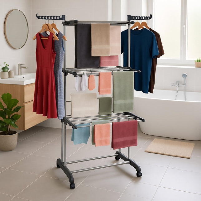 Rolwasrek met opvouwbare vleugels en hangers