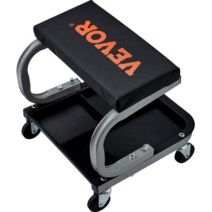 Rolling Mechanic Creeper Seat, 250 lb, Tool Tray