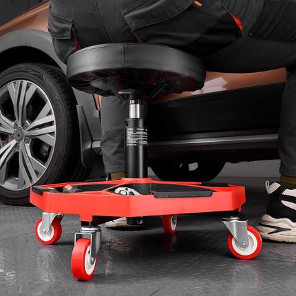 Rolling Mechanic Stool with Wheels, 300 lb, Tool Tray