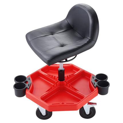 Rolling Mechanics Stool, Adjustable Height, Tool Tray, 5 in Casters