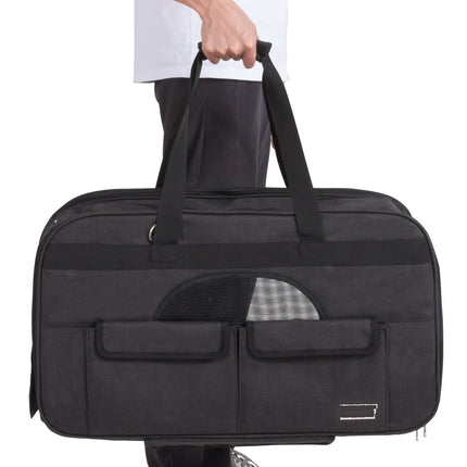 Rolling Pet Carrier With Wheels – Telescopic Handle, 35 lb