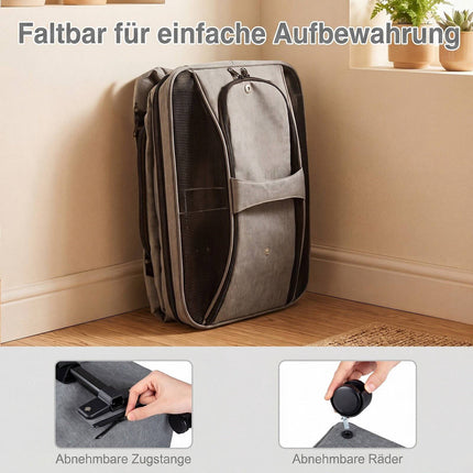 Rolling Pet Carrier with Telescopic Handle and Wheels