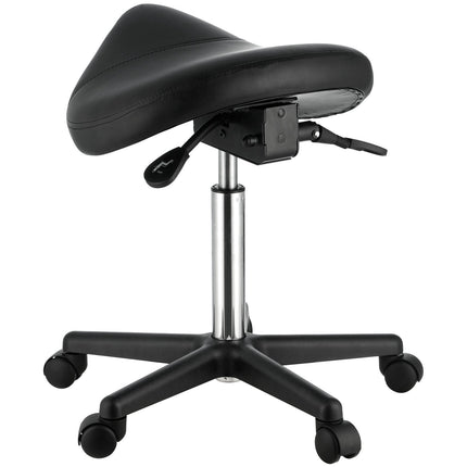 Rolling Saddle Stool with Wheels, 400 Lb, Adjustable Height
