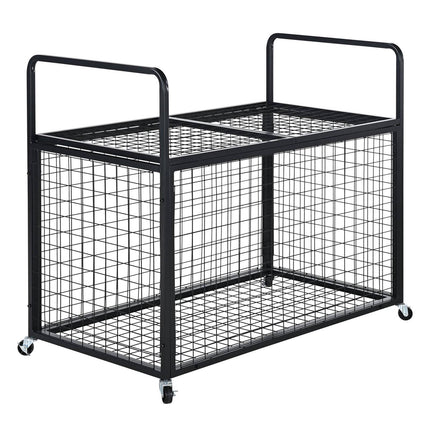 Rolling Sports Ball Storage Cart, Lockable Steel Double Lid