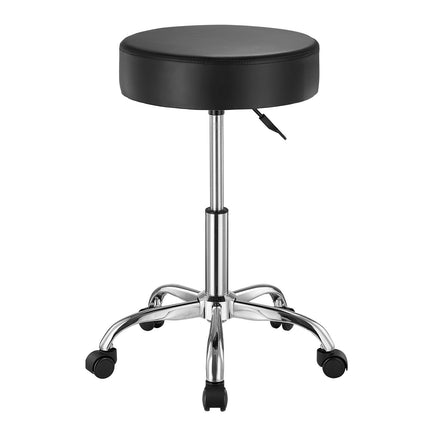 Rolling Stool With Wheels, 450 lb, Adjustable PU Leather