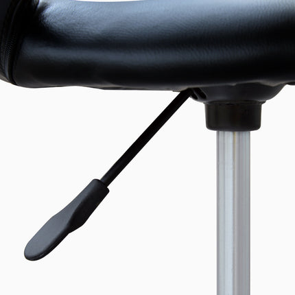 Height adjustable swivel stool - black PU & metal