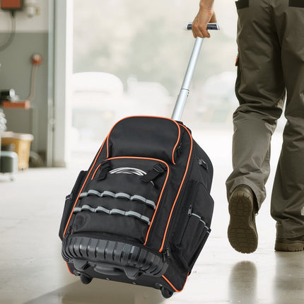Rolling Tool Backpack With Wheels, 72 Pockets, 110 lb