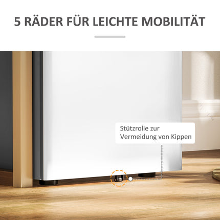 Lockable rolling filing cabinet, 3 drawers, steel, white/grey