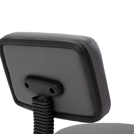 Height-adjustable rotating stool in gray artificial leather