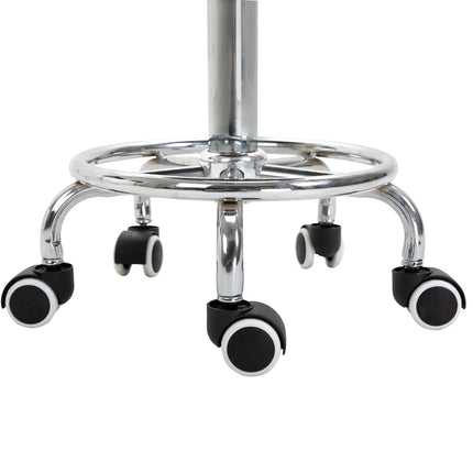 Height-adjustable swivel salon stool with wheels, black