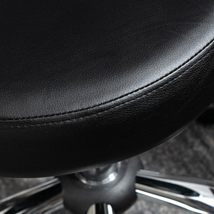 Rotating massage stool - adjustable ergonomic seat, black artificial leather