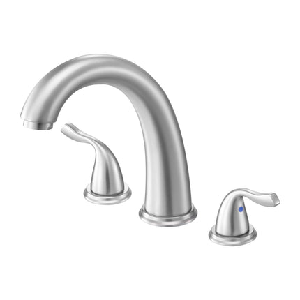 Roman Tub Faucet, 3-Hole Waterfall, Dual Handle, Brushed SS