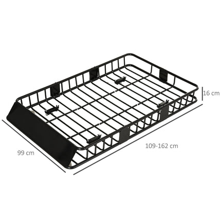 Universal Roof Rack Basket, Metal, Adjustable, 162x99x16 cm