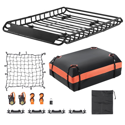 Roof Rack Basket 51 x 36 in, 200 lb, Cargo Bag Set