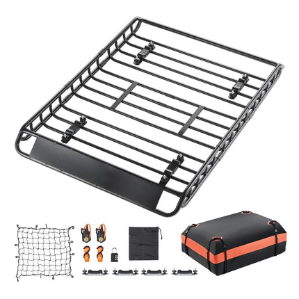 Roof Rack Basket 51 x 36 in, 200 lb, Cargo Bag Set