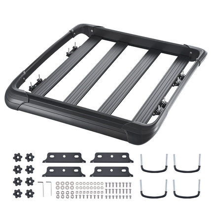 Roof Rack Cargo Basket 48x40 In, 150 Lb, Aluminum