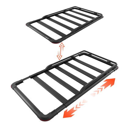Roof Rack Cargo Basket, Extendable Aluminum, 200 lb Capacity