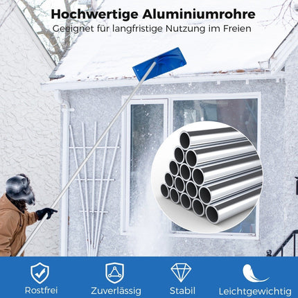 Roof snow clearer with wheels & plastic snow blade roof snow clearer snow shovel