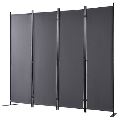 Room Divider, 4-Panel Folding Privacy Screen, Dark Gray