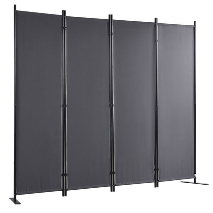 Room Divider, 4-Panel Folding Privacy Screen, Dark Gray