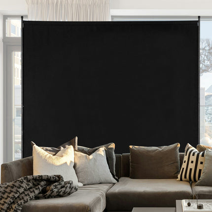 Room Divider Privacy Screen, 6 ft Single Panel, Freestanding, Black