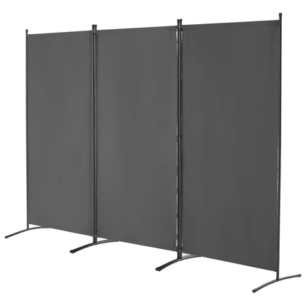 Room Divider Screen, 3-Panel Folding Privacy Screen, Gray