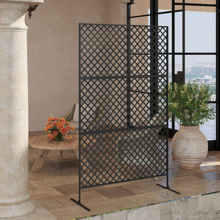3-panel black room divider, 122 x 198 cm privacy screen