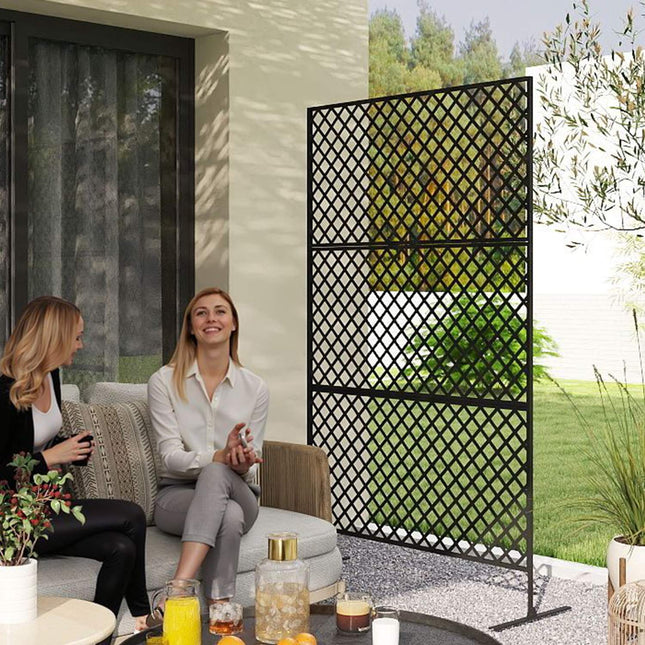 3-panel black room divider, 122 x 198 cm privacy screen