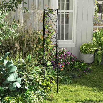 Steel garden arch for climbing plants, 125x37x230 cm, Black