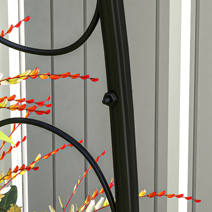 Steel garden arch for climbing plants, 125x37x230 cm, Black