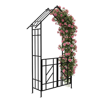Rose Arch With Double Gate – Lockable Pointed Roof