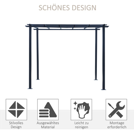 Black Metal Garden Arch Trellis, Weather Resistant, 2.97x2.95x2.3M