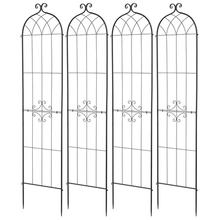 Rose Trellis 4-Pack, 220 x 52.5 cm Powder-Coated Steel
