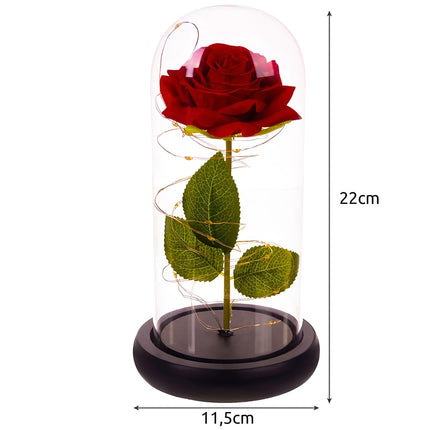 Rose in glass - glowing Malatec 21619