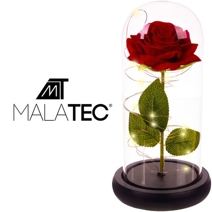 Rose in glass - glowing Malatec 21619