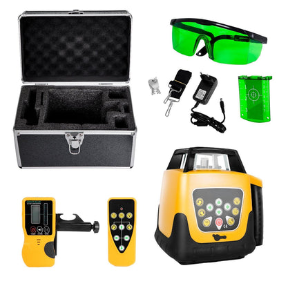 Rotary Laser Level Kit, Green Beam, 500m, IP54, Self-Leveling